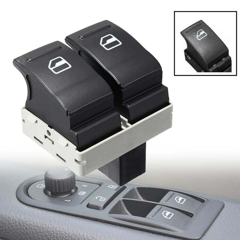 Interrupteur Lève-Vitre Électrique Twowinds Pour VW T5 Multivan, Caravelle, Transporter - Réf. 7E0959855A - Bouton Double Commande
