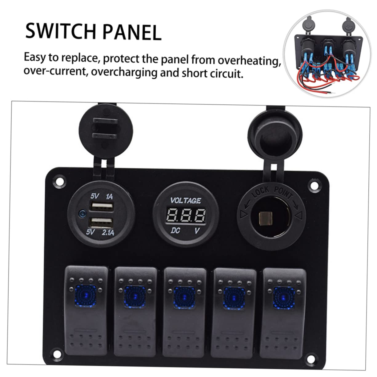 Sea Switch Panel Power Switch Combination Modification Plate for Car Rv Boat Headlights Fog Lights