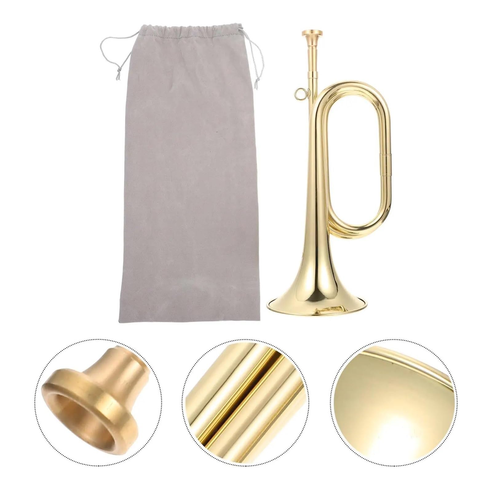 Trąbka Miedziana Odpowiednia Dla Początkujących Instrument Muzyczny Pozłacany