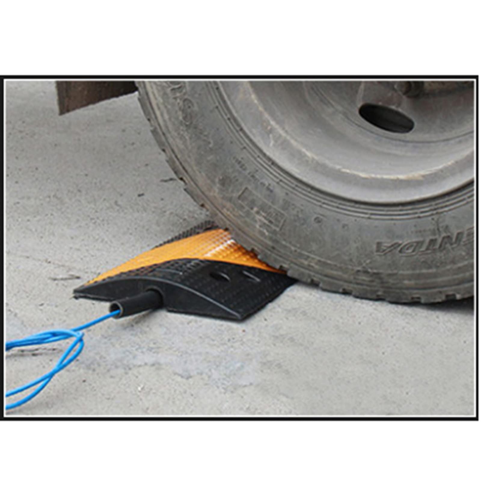 Canalina Di Gomma Proteggi Cavi, Canalina Resistente Con Coperchio Giallo 98 X 23 X 4 Cm