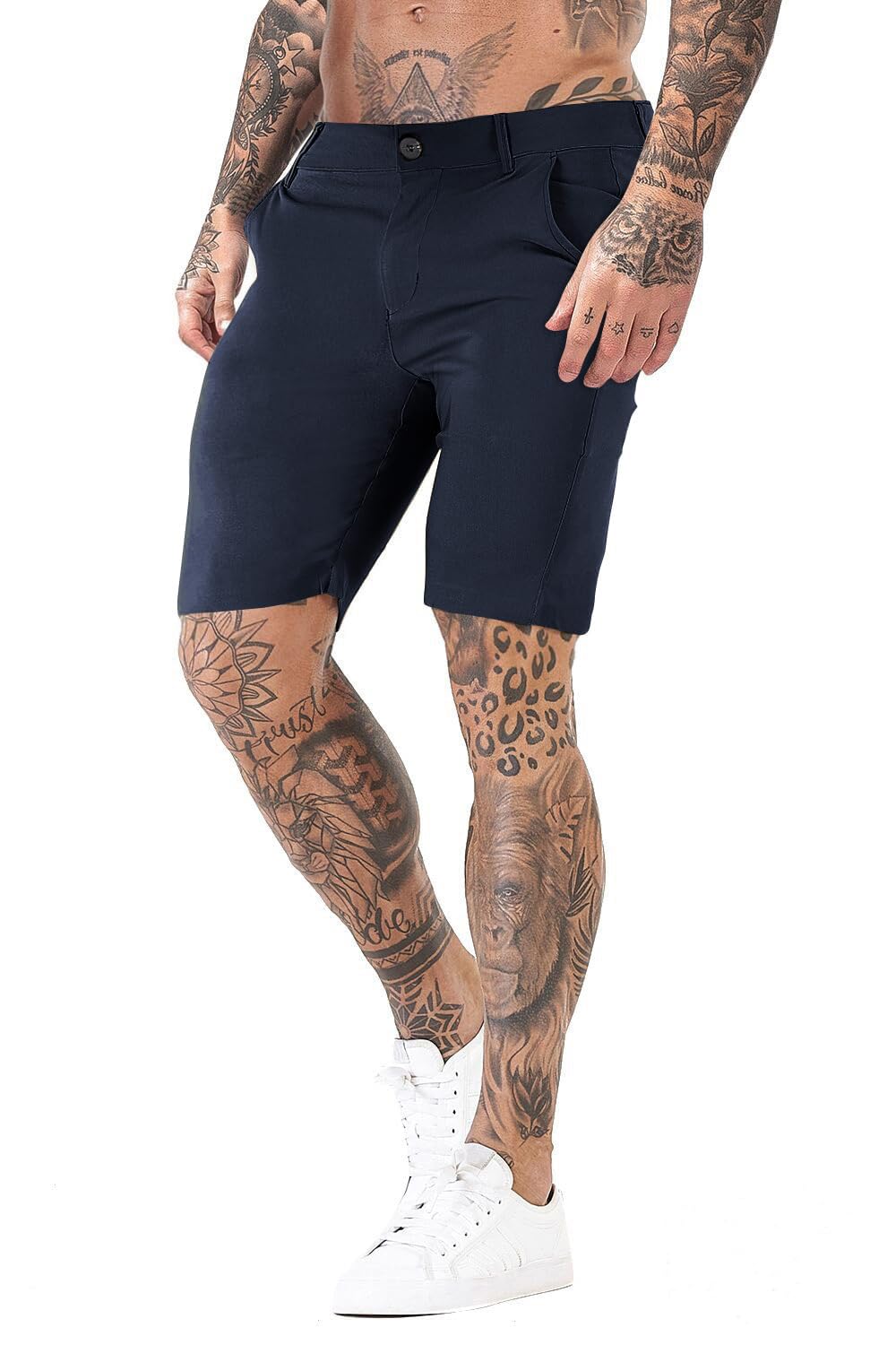 GINGTTO Pantaloni Corti Uomo Slim Fit Elasticizzati Pantaloncini Chino Estivi Short Stretch Calzoncini