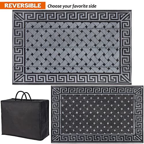 Tapete Reversible SAND MINE 5' x 8' Negro y Gris miniatura 3