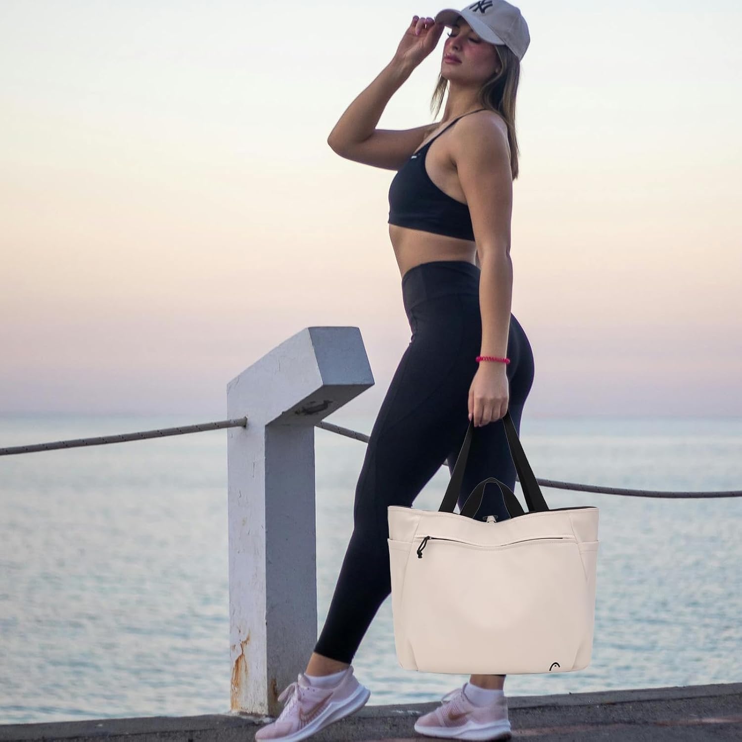 HEAD Reversible Gym Tote Bag for Women, Waterproof Large Shoulder Purse With Double Handles for Travel/Casual/Sport/Tennis