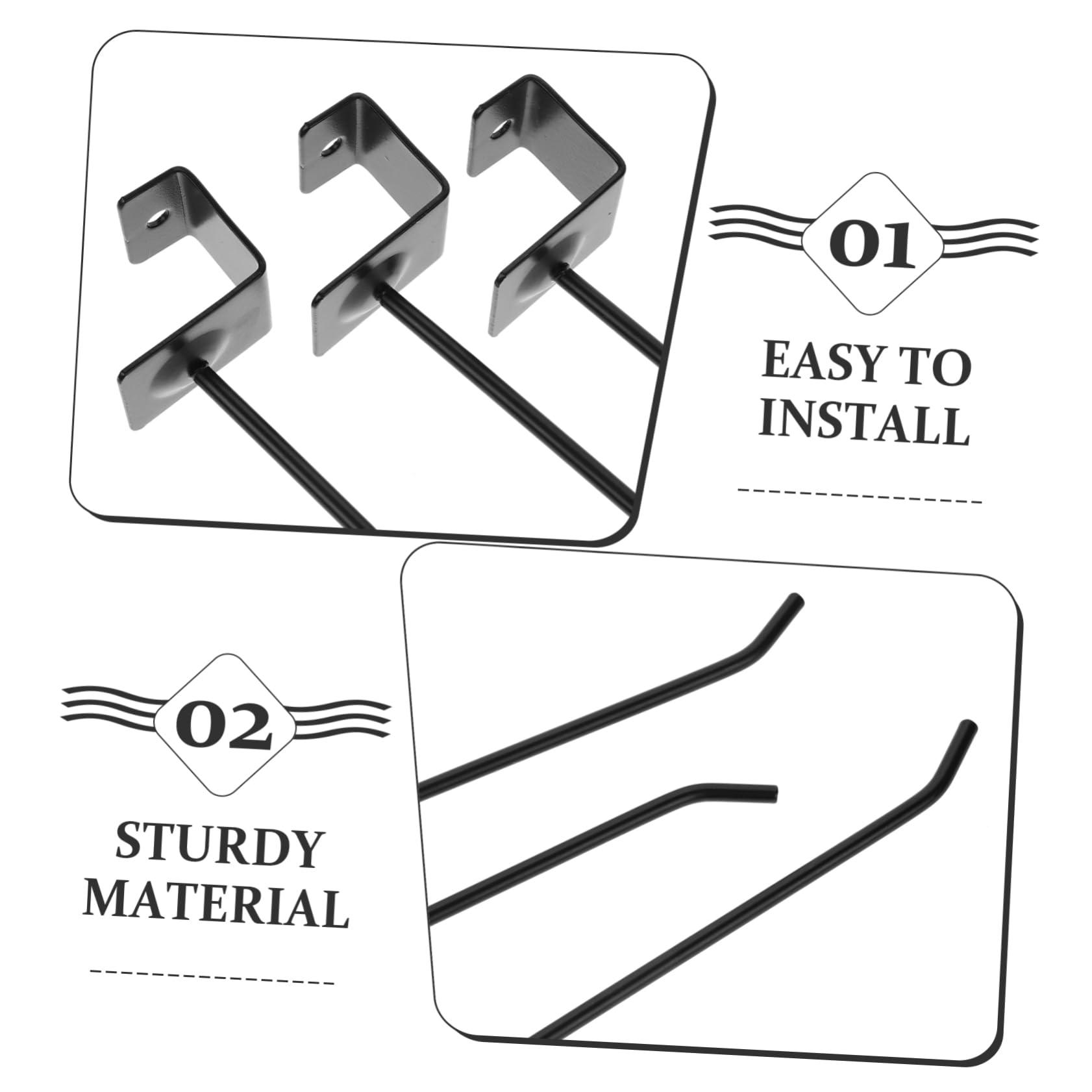 ULTECHNOVO 10pcs Mall Shelf Hook Display Hooks Polished Metal Ideal for Retail Store Supermarket