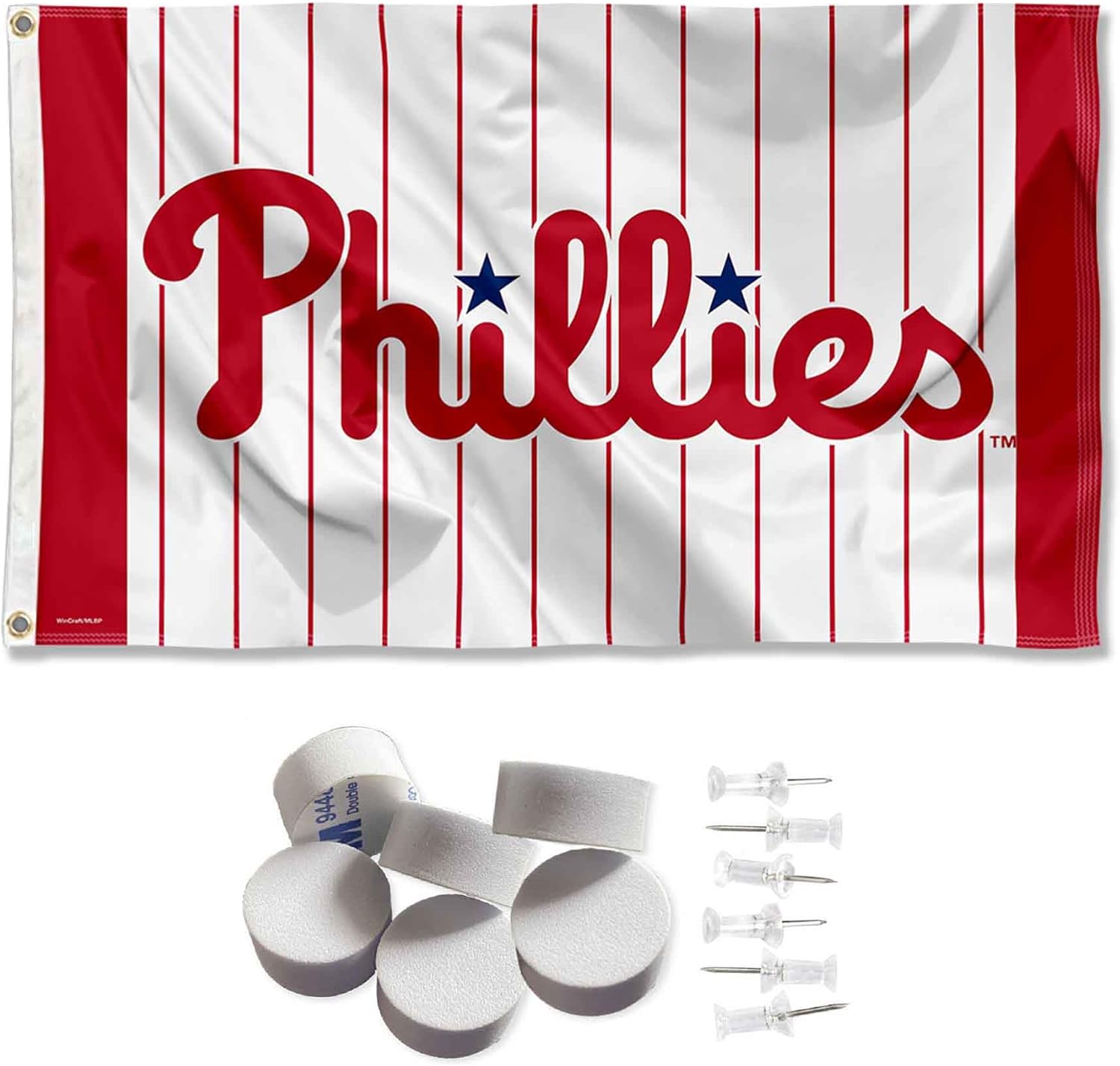 WinCraft Philadelphia Phillies Pinstripes Banner and Tapestry Wall Tack Pads