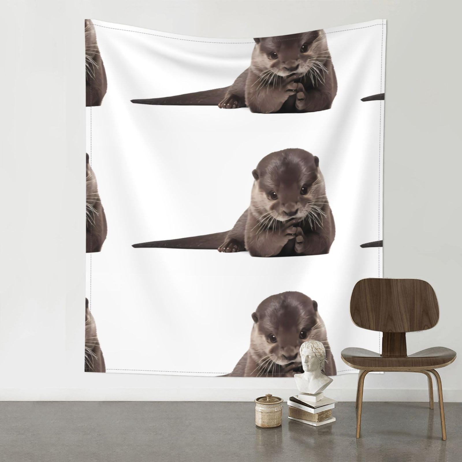 YYHHAOFA Cute Otter Prints Wall Tapestry 60x51in – Boho Chic Dorm Decor, Beach Throw, & Versatile Home Accent
