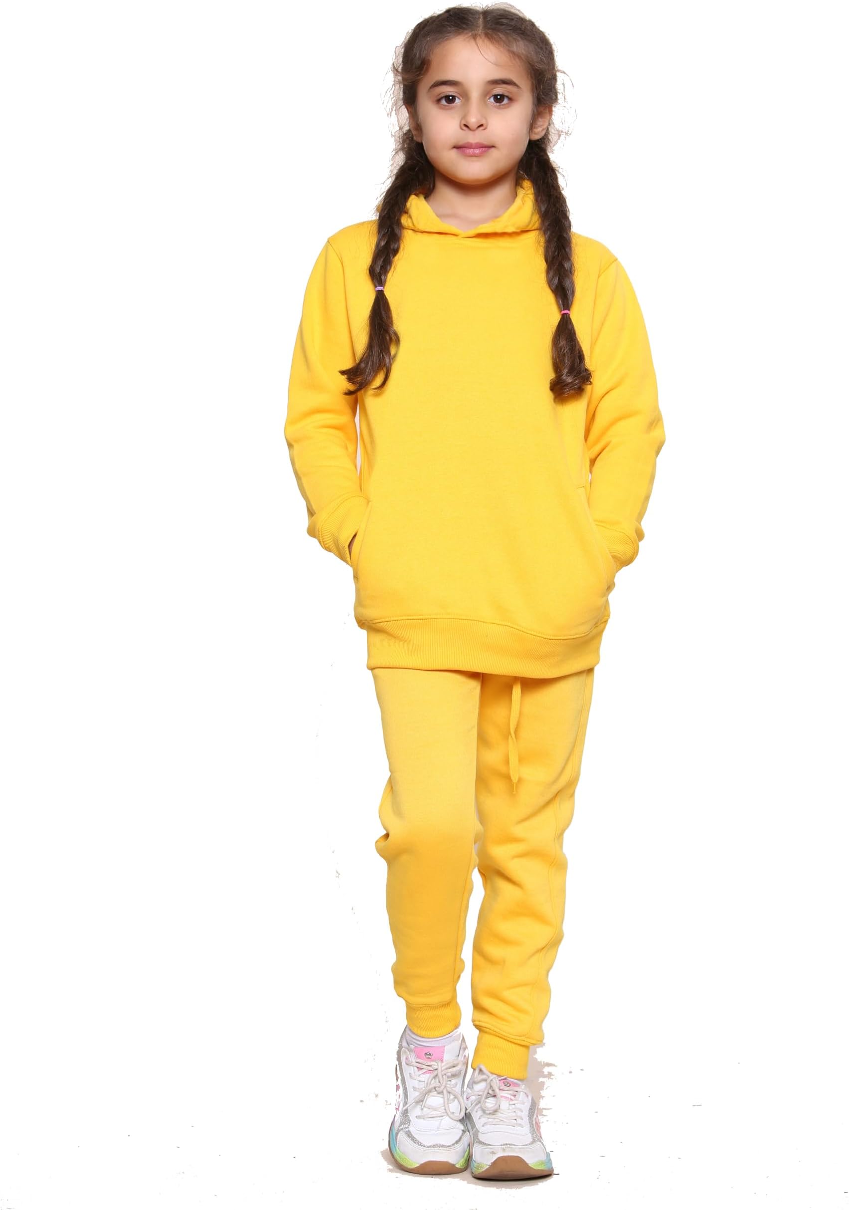 Boys Kids Tracksuit Set Hoodies Plain Tracksuit Hoodie with Jogger Sweatpants Sports Activewear Set Girls