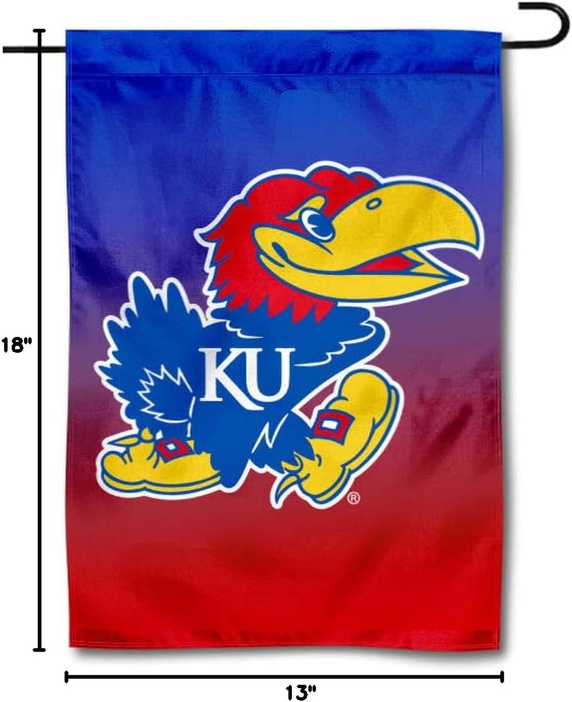Kansas KU Jayhawks Gradient Colors Garden Banner Flag