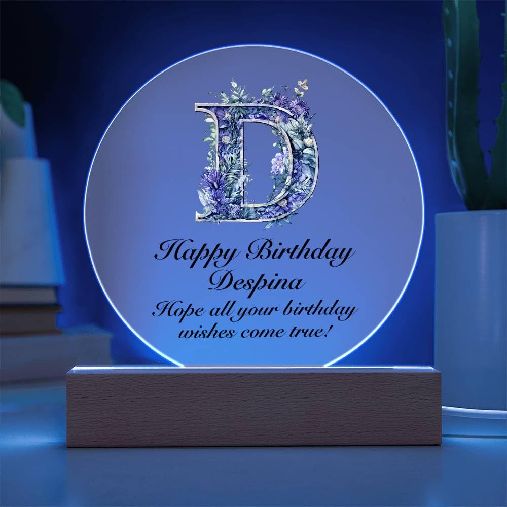 Amazon.com: Happy Birthday Despina v02 - Circle Acrylic Plaque