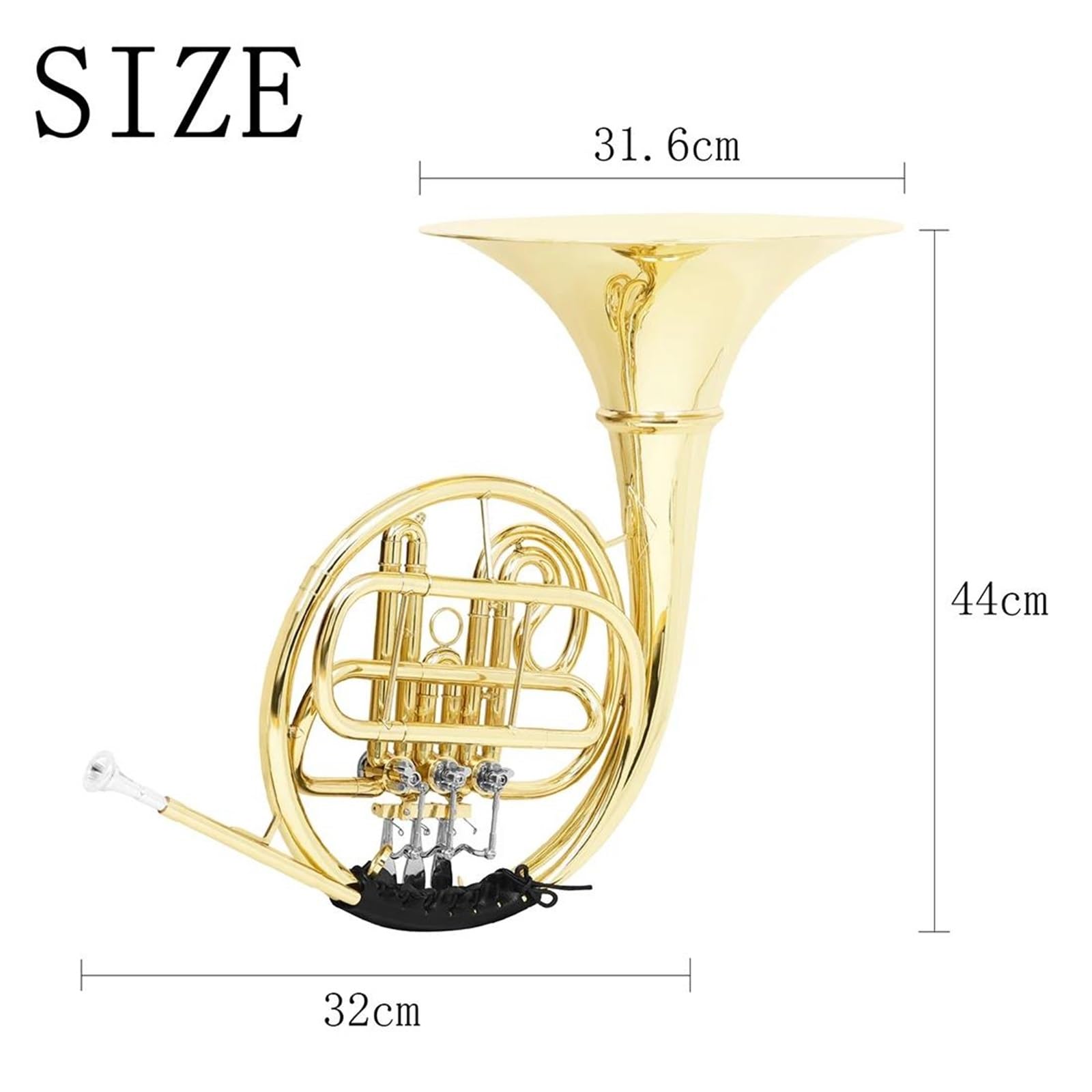 3 Klawiszowy Pozłacany Francuski Róg Bb Dzielony Podwójny Rząd Instrument Muzyczny Z Częściami