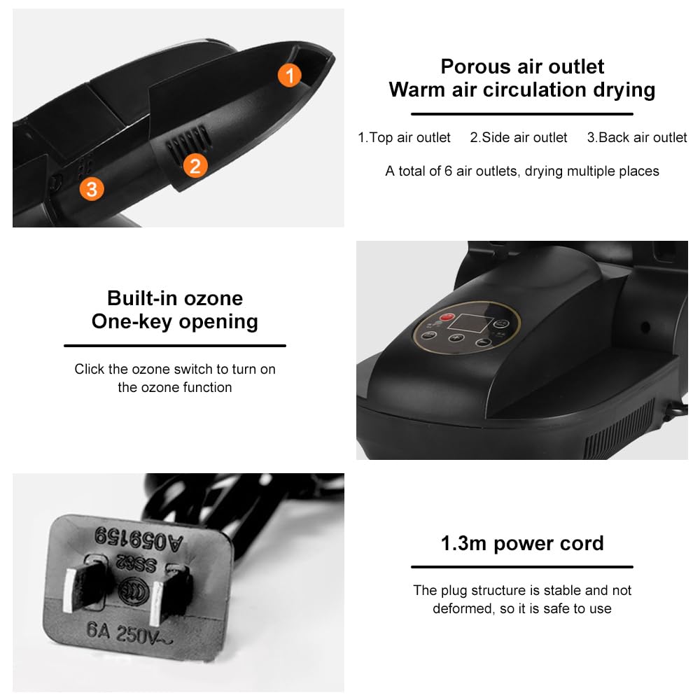 Schuhtrockner Elektrisch, Schuhe Stiefeltrockner mit Timer und Ozon Funktion, Schuhwärmer, Wärmegebläse Faltdesign, schuhtrockner antibakteriell für Schuhen, Stiefeln, Handschuhen, Socken ect.