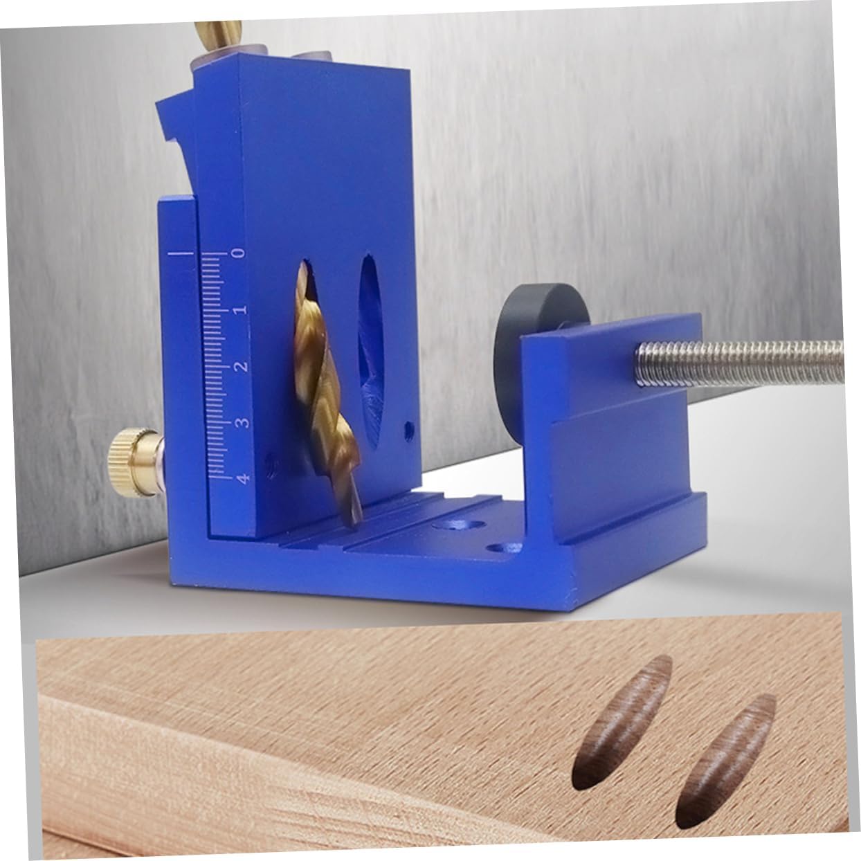 NUOBESTY Pocket Hole Drill Set Dual 15-Degree Woodworking Tool for Precise Dowel Placement Compact Drilling Aid for Carpentry Jobs 1 Set Random Color