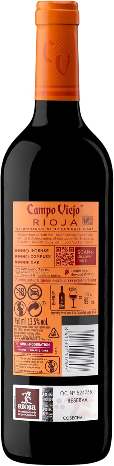 Campo Viejo Reserva D.O.Ca Rioja Vino - 750 ml Tinto 750 milliliters