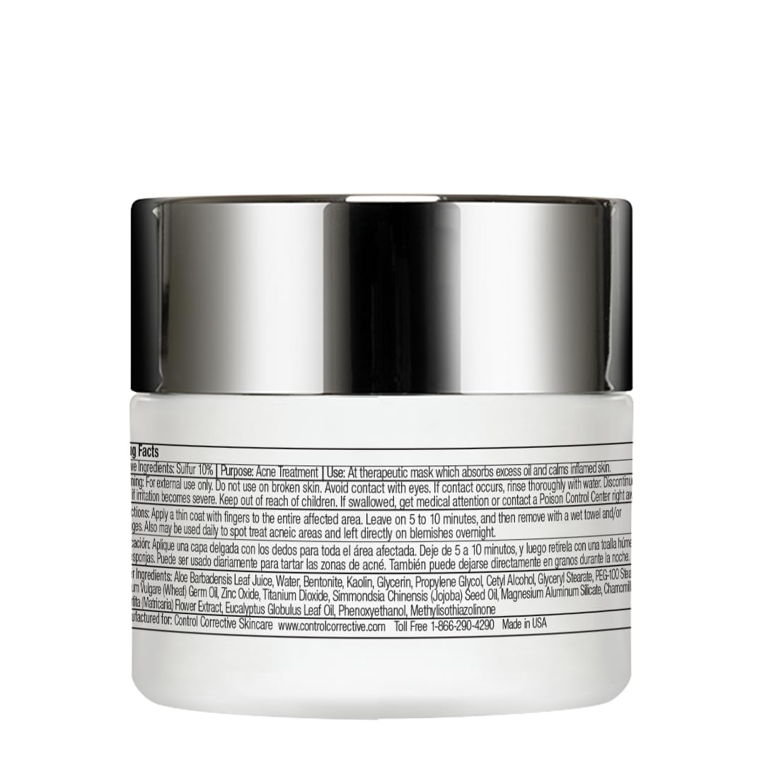 CONTROL CORRECTIVE Sulfur Calming Mask 10% Sulfur with Aloe and Clay for Oil Control and Soothing Care 2 oz product thumbnail 3