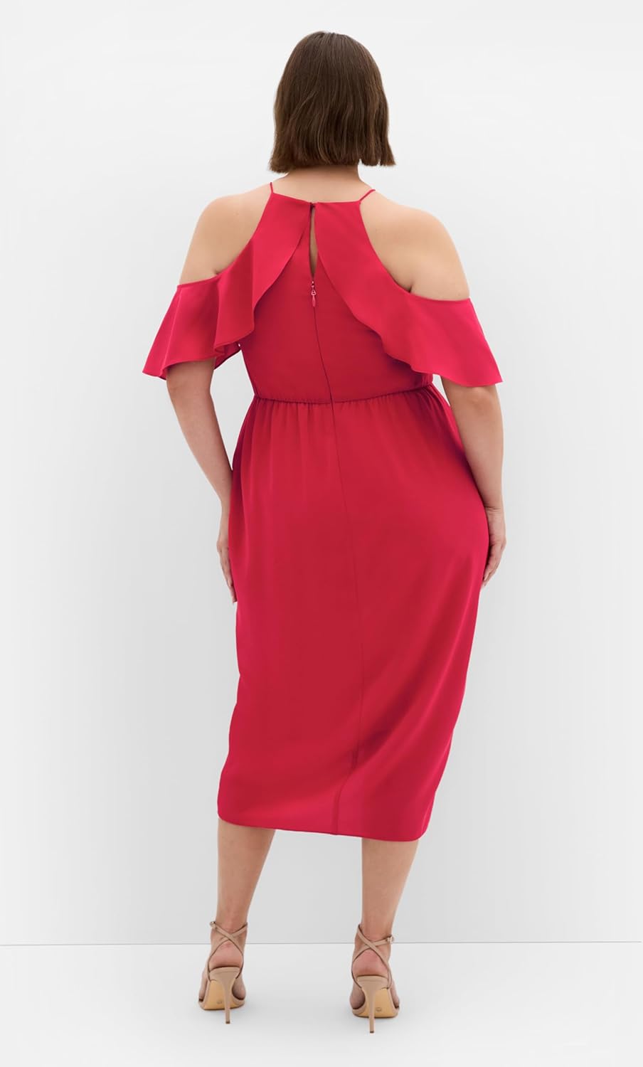 City Chic Women's Plus Size Cocktail Dress - Love Siren Ruffle Shoulder - Image 3