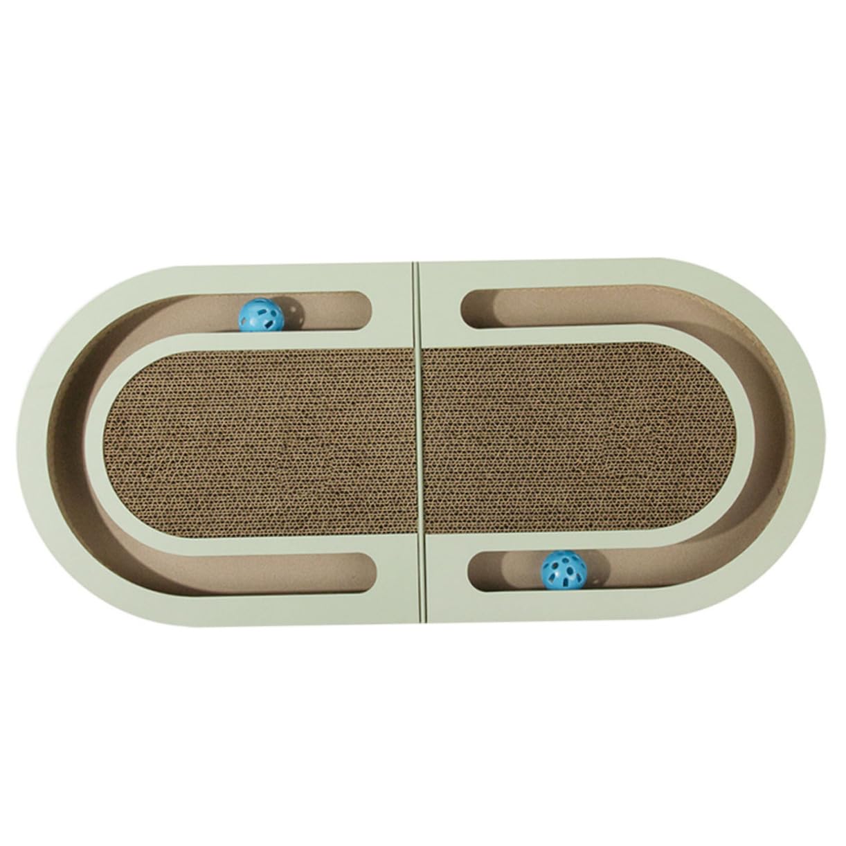 Tablero Rascador para Gatos de Cartón Ondulado con Pelota y Hierba Gatera 100% Natural