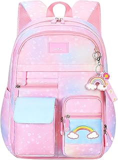 Mochila infantil arco-íris | Mochilas fofas para peso para meninas e meninos | Bolsa viagem, mochila fim semana, perfeita para escola primária, ensino médio, piquenique, acampamento, caminhadas e acampamento verão Nanyaciv