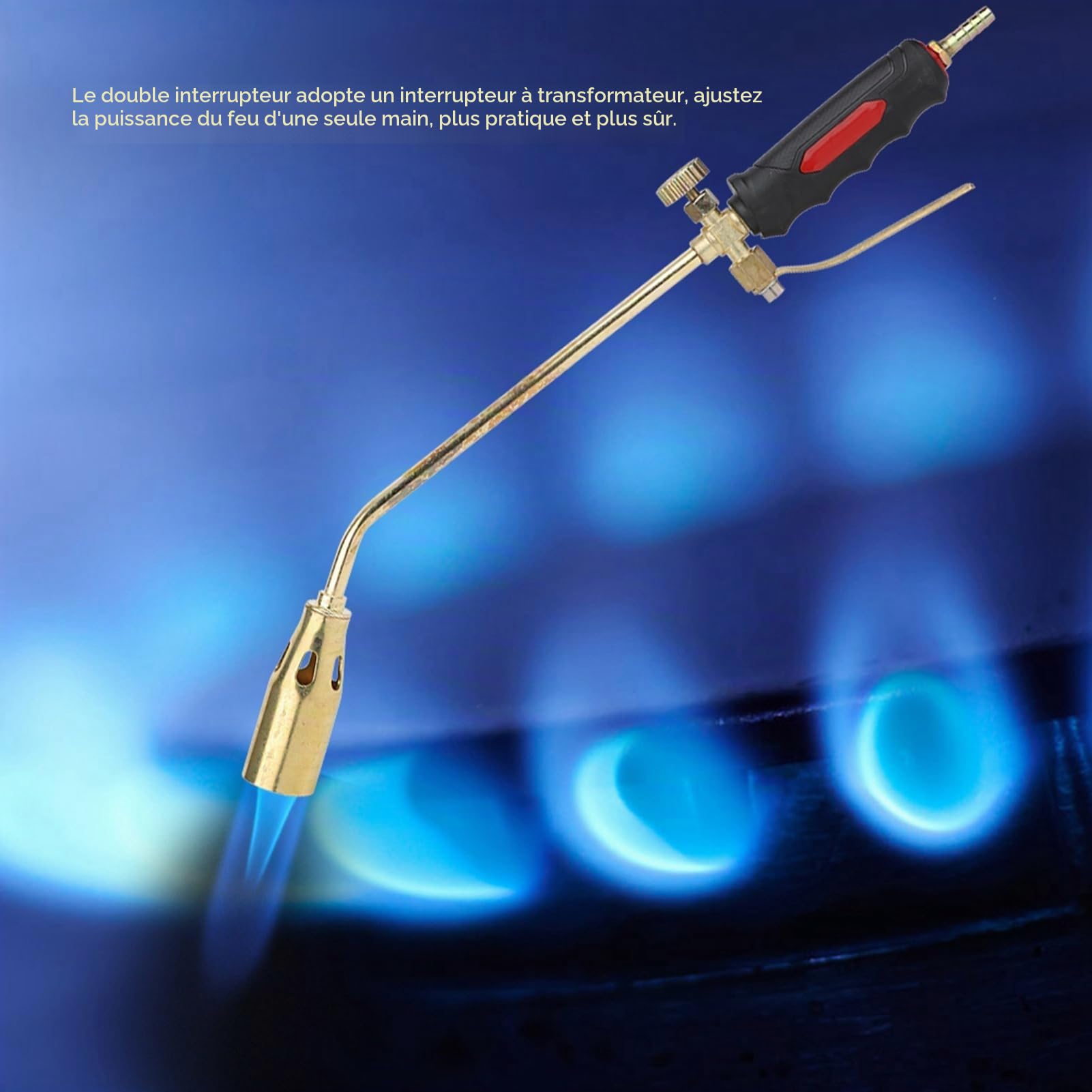Kit de Chalumeau au, Brûleur de Gaz avec Tuyau, Brûleur de Toiture, Chalumeau pour la Cuisson et la Décongélation, Barbecue, Fonte de Neige