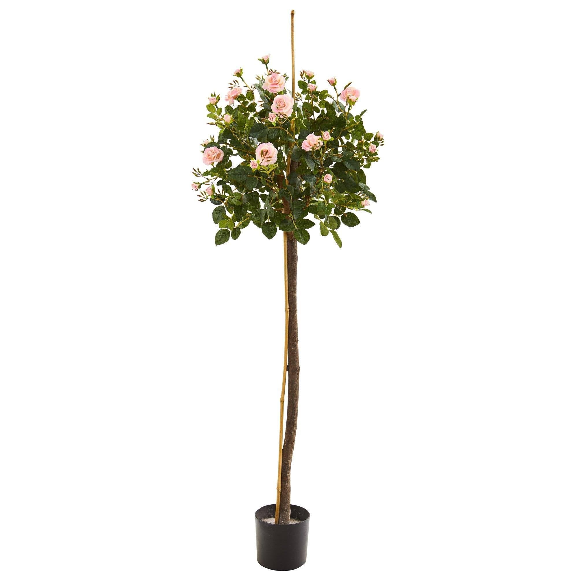 Nearly Natural 4’ Rose Topiary Artificial Tree