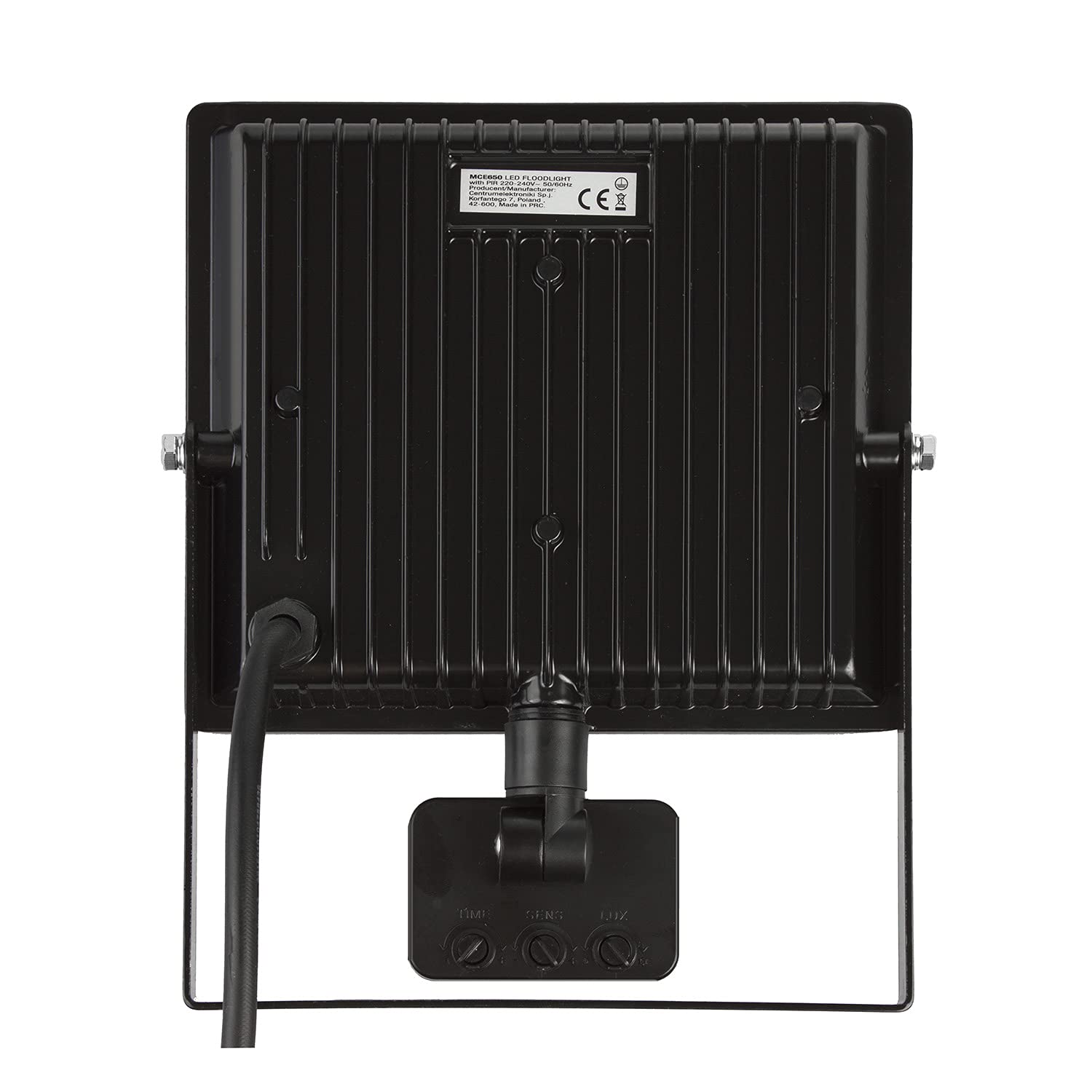 Maclean Confezione da 2 faretti LED con sensore di movimento PIR faretto per illuminazione da esterno slim IP44 antispruzzo (Bianco freddo 600k, 50W, 2)