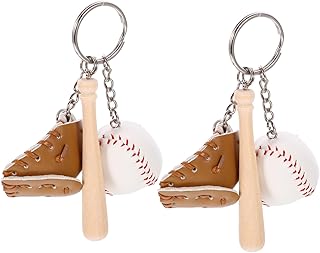 BESTonZON Llavero De Beisbol Cadenas Accesorios De Softbol Llaves De Softbol Llaveros De Softbol De Béisbol Accesorios Para Llaveros Lindo Llavero Mini Béisbol Naranja Cuero Pu