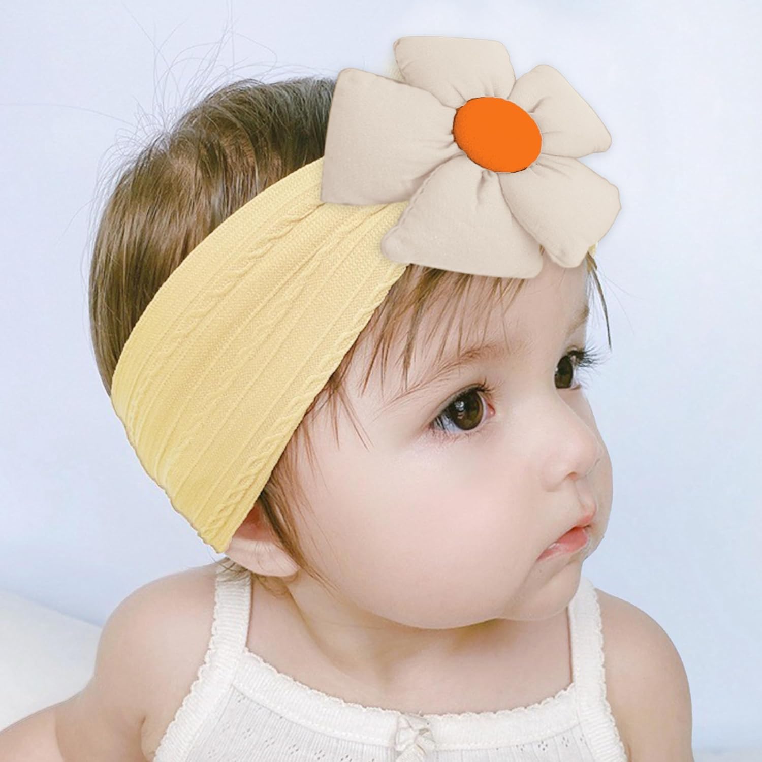 Blossom Creation hairband Baby Girl Hair Band Newborn Baby Headband | Soft Elastic Baby Flower Headband | Infant Cotton Floral Headwrap | Toddler Hair Band for Girls | Cute Baby Hair Accessories | Photoshoot & Gift Set-image-25