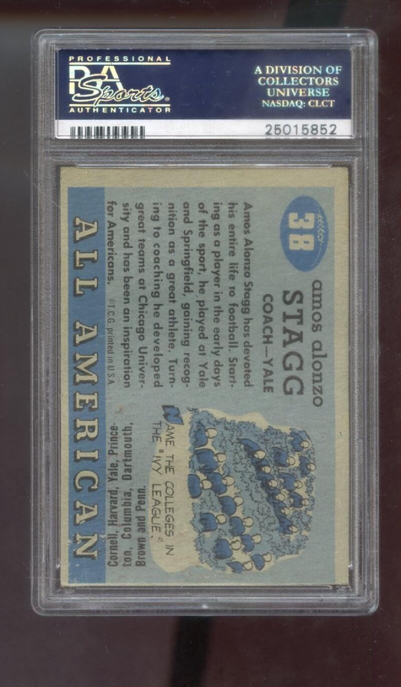 1955 Topps All-American #38 Amos Alonzo Stagg PSA 4 Graded Football Card Yale