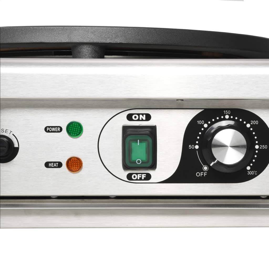 Piastra Elettrica per Crepes Professionale con Vassoio Estraibile 40 cm 3000 W,Crepiera Elettrica Professionale 3000 W 40 cm
