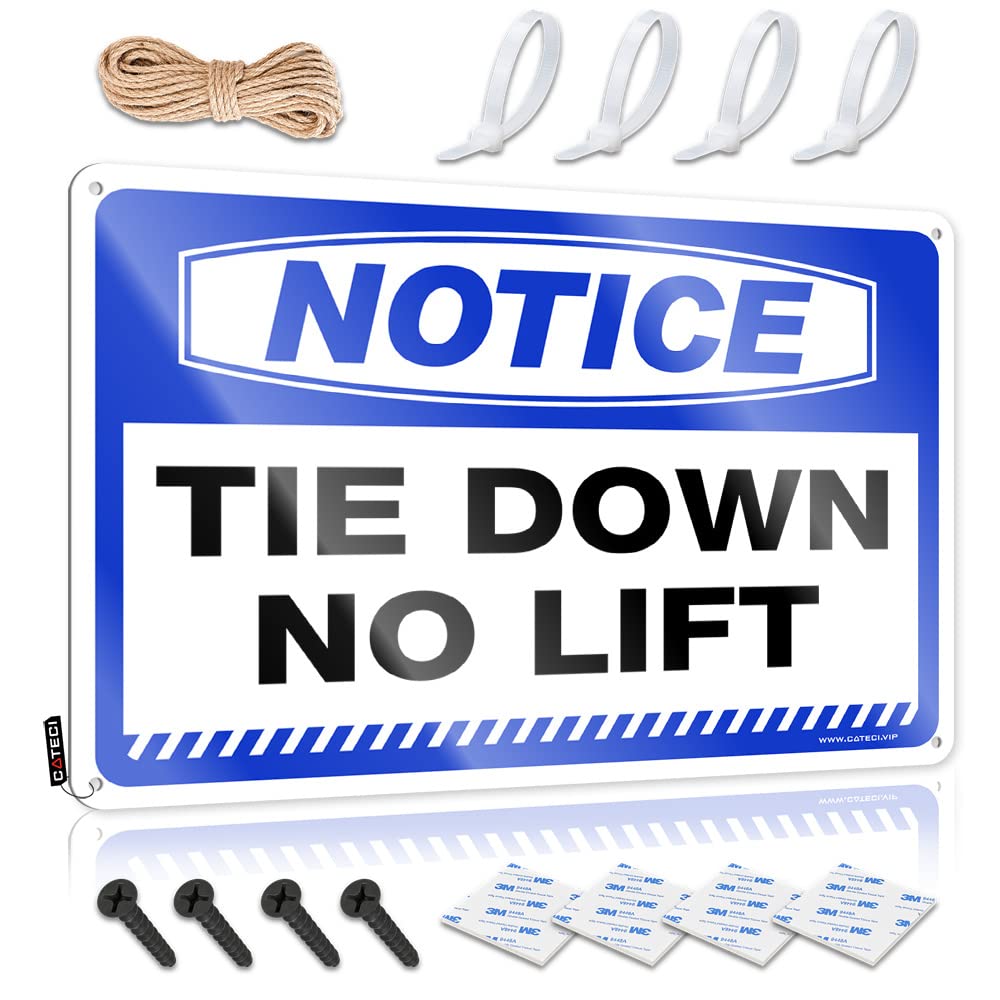 KLIMORA Personalized Bar Signs Notice Tie Down No Lift Tin Sign Cheers Tin Sign Funny Tin Metal Signs(30X40CM)