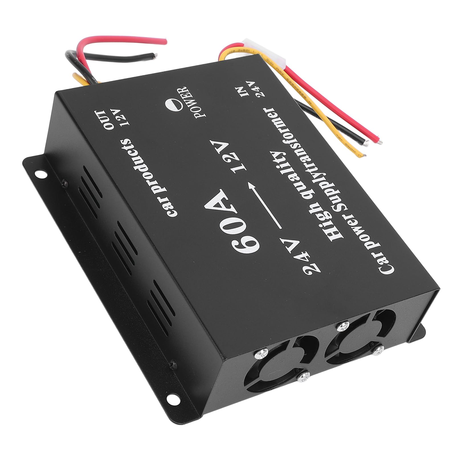 Convertitore di tensione da 24 V a 12 V 600 W 50 A – Adattatore di alimentazione audio per camion e regolatore riduttore per auto, SUV, autobus – Trasformatore step down con (60A)
