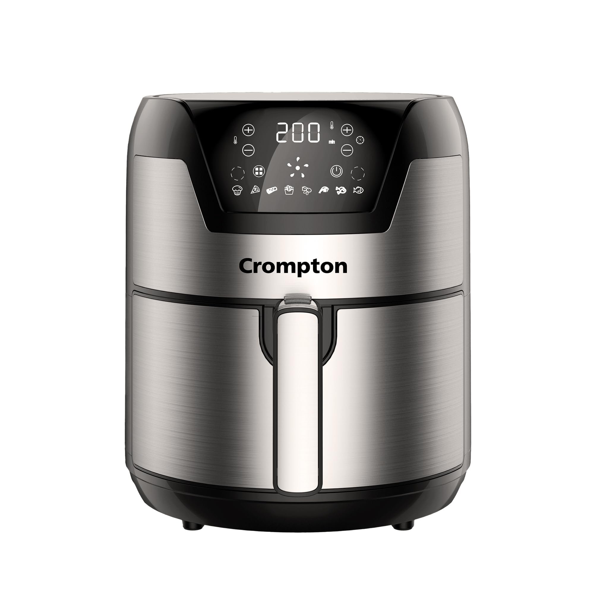 Crompton NourisPro DG 4.5 Ltr Digital Air Fryer with Quick Fry Technology | 1500 Watts | Double Inner Bowl for Easy Cleaning | 8 Indian Preset Menus | Free Accessories