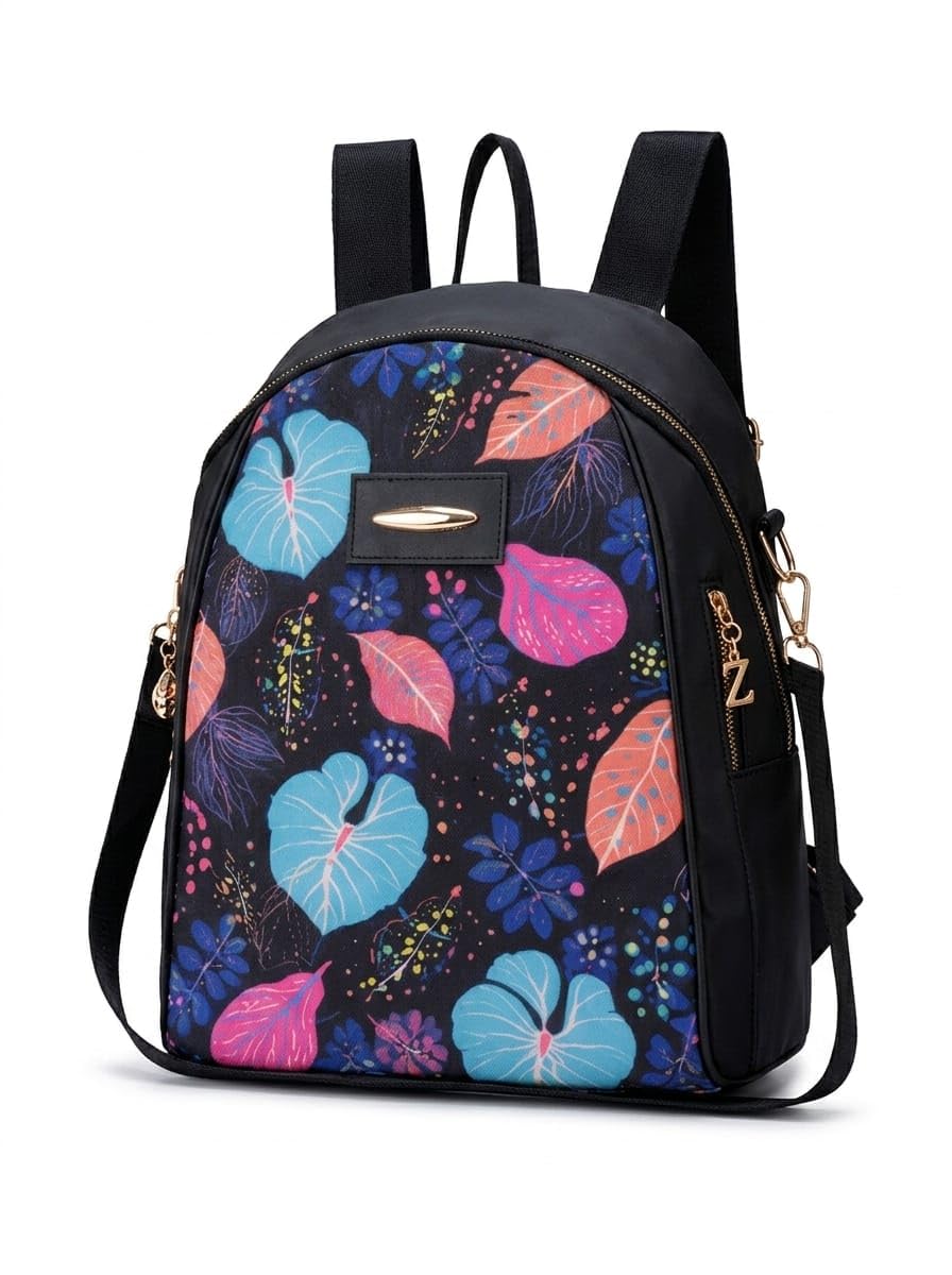 Chic Floral Backpack with Premium Gold Zippers - Lightweight Designer Water-Resistant Daily Backpack for Travel, School & Office-image-41
