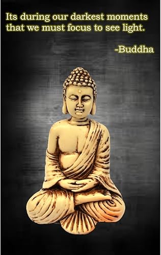 Miniatura 2 de Estatua de Buda de 4 pulgadas/Ídolo/Figura decorativa: mármol polivinílico con acabado de marfil antiguo. Ídolo de Buda de primera calidad en pose