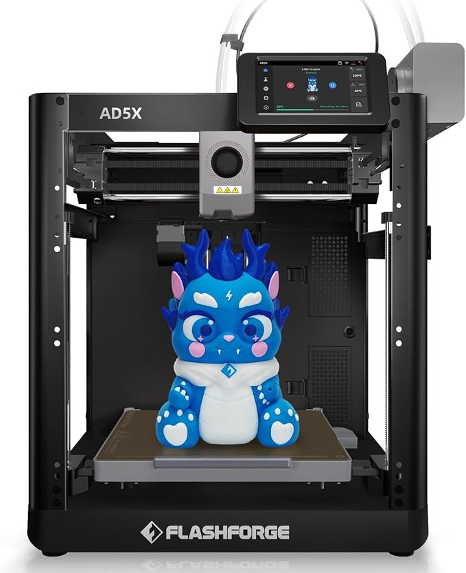 FLASHFORGE AD5X Impresora 3D,Impresión Multicolor (4 Colores) con IFS,600mm/s Impresión Rápida,Nivelación Automática,300℃ Extrusor Directo,Soporta Filamento PLA-CF,PETG-CF,220 * 220 * 220mm