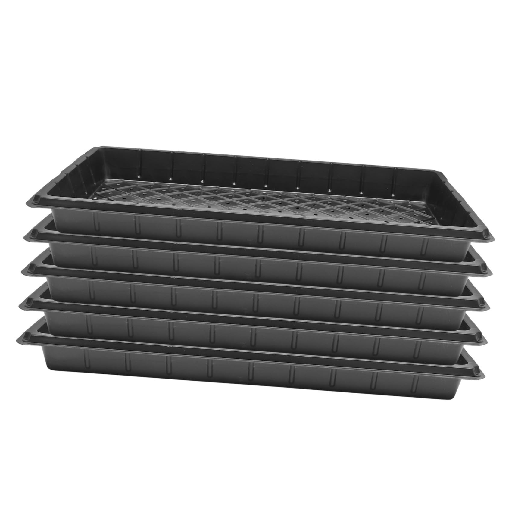 VANZACK Plateau de Semis Noir en Plastique 5 Pièces avec Trous pour Serrage
