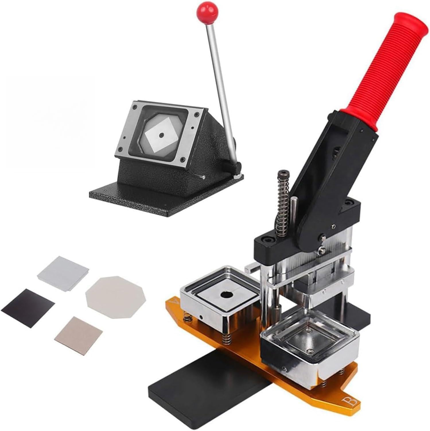 2.5x2.5in Square Fridge Magnets Badge Maker Machine DIY Photo Refrigerator Sticker Magnet Press Machine+Paper Cutter+100/1000pcs Materials 53 * 80mm