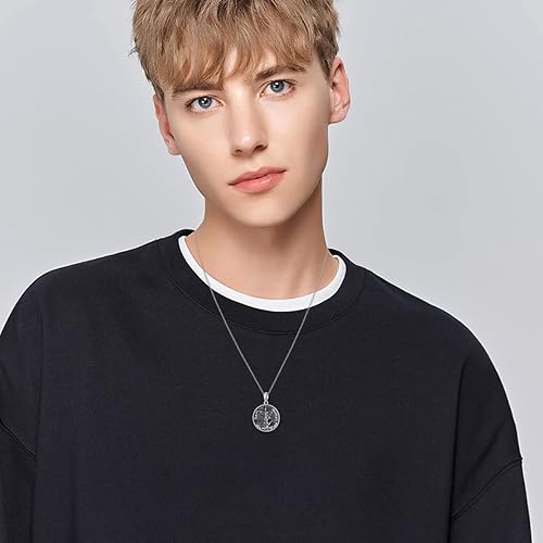 Miniatura 4 de 925 Sterling Silver Poseidon TridentBaphomet HornedValnkutSpartan WarriorSt MichaelChristopherGeorge Necklace The Archangel Protection Amulet