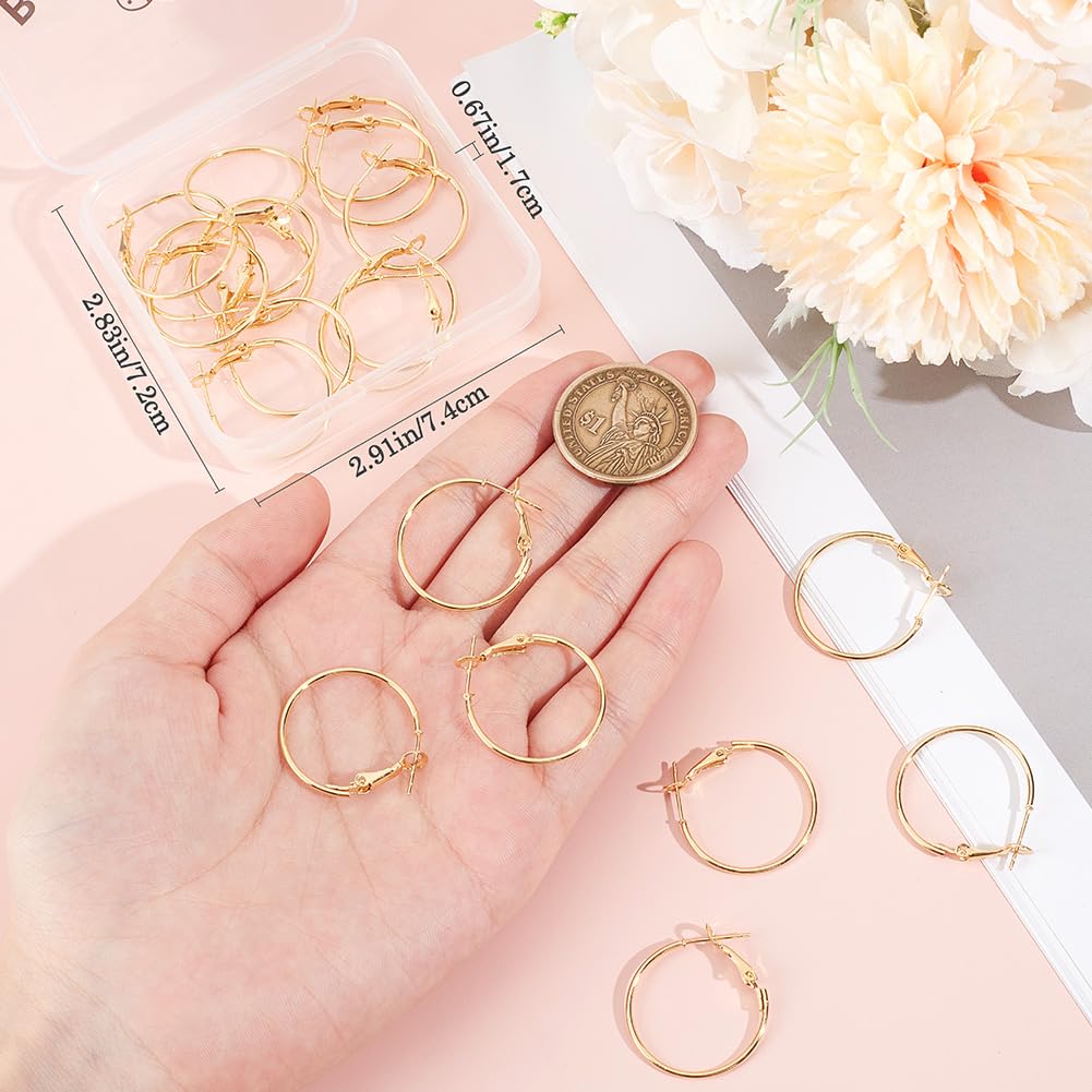 Beebeecraft 100 Pezzi Di Ganci Per Orecchini A Leva Tondi – Oro 24K E Argento 925, Acciaio Inox, Per Creazione Gioielli