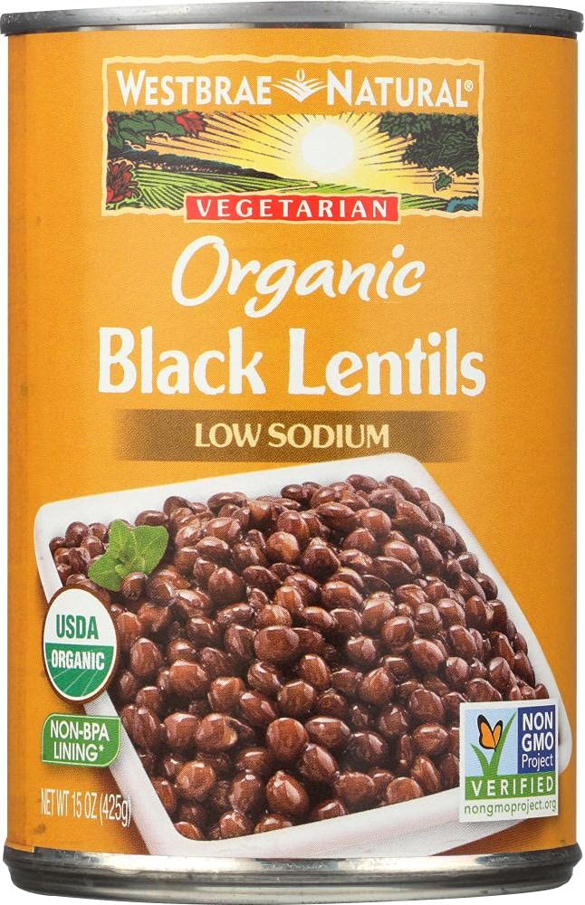 WESTBRAE NATURAL Organic Black Lentils, 15 OZ