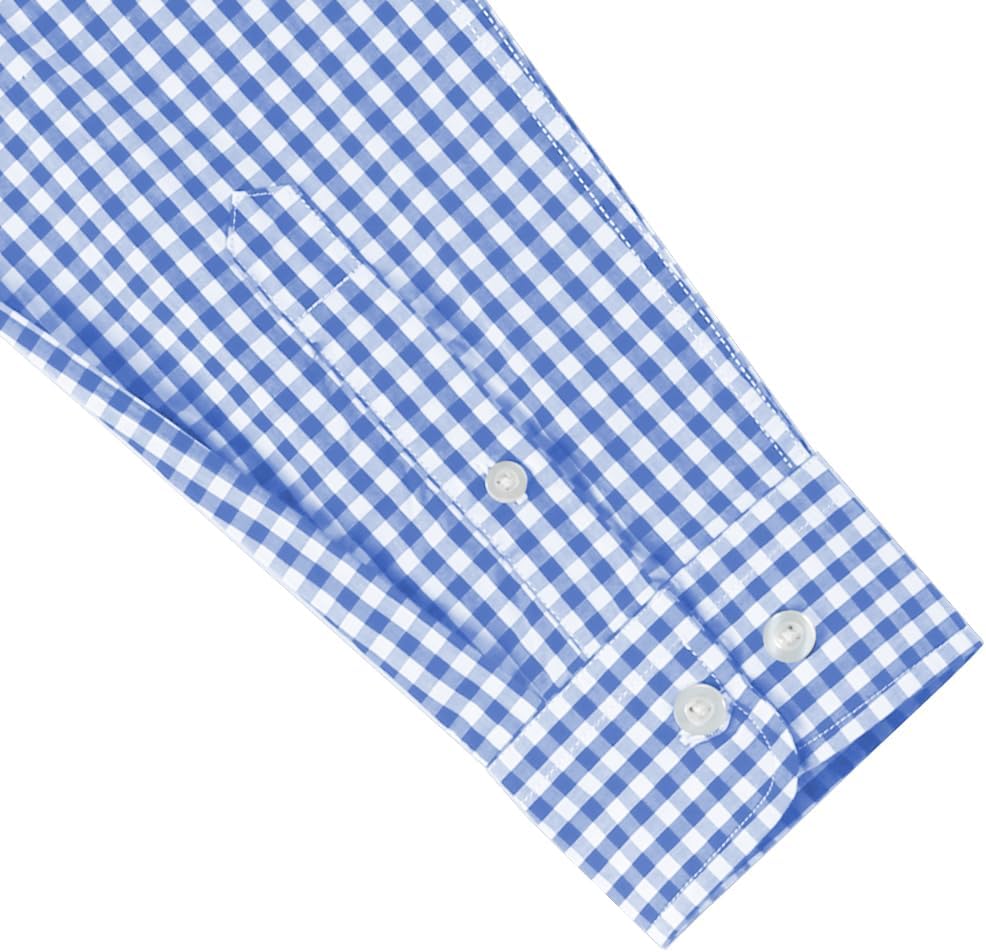 Men's Plaid Casual Slim Fit Long Sleeve Button Down Dress Shirts - Image 6