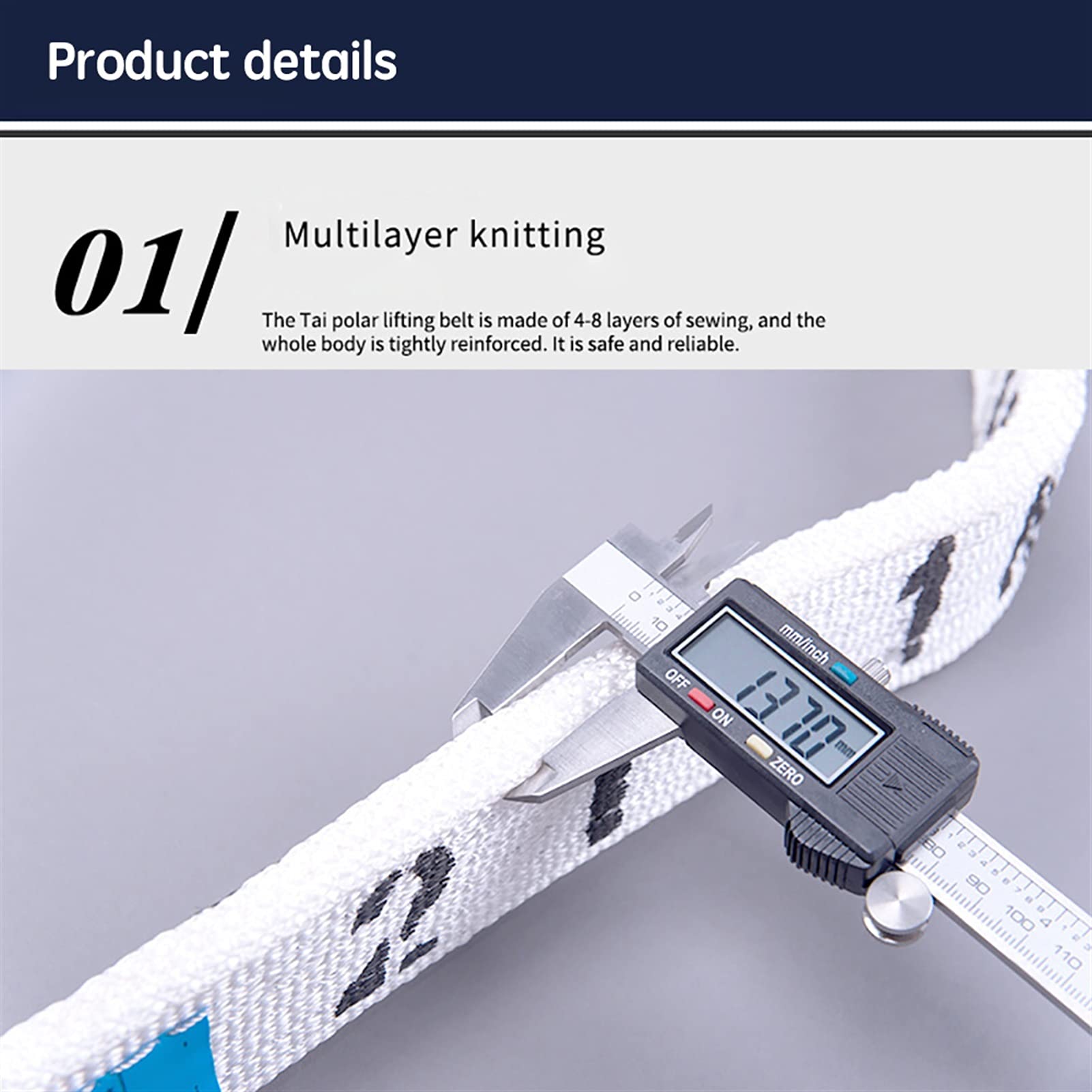 Wyciągarka Przyczepy, 3T Biały Płaski Webbing Webbing Webbing Industrial High Siła Podnośnik Pas Taśma Taśma Tkanina Pasek(2M)