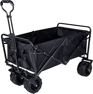 Wózek ogrodowy z kółkami Heavy Duty Składany Wózek ręczny Składany wózek ogrodowy Składany wózek kempingowy z torbą do przechowywania i uchwytami na kubki na plażę, kemping