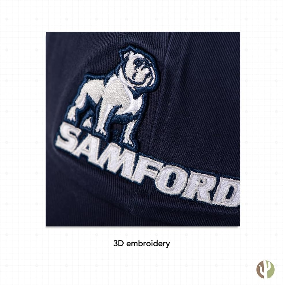 Desert Cactus Samford University Baseball Hat Bulldogs Brimmed Embroidered Hats Cap Adjustable Cloth Strap Adult (Style 1) Blue - Image 5