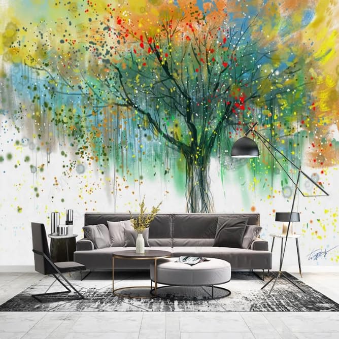 Peinture de arbre d'argent murale 3D fond mur photo papier peint panoramique grand format
