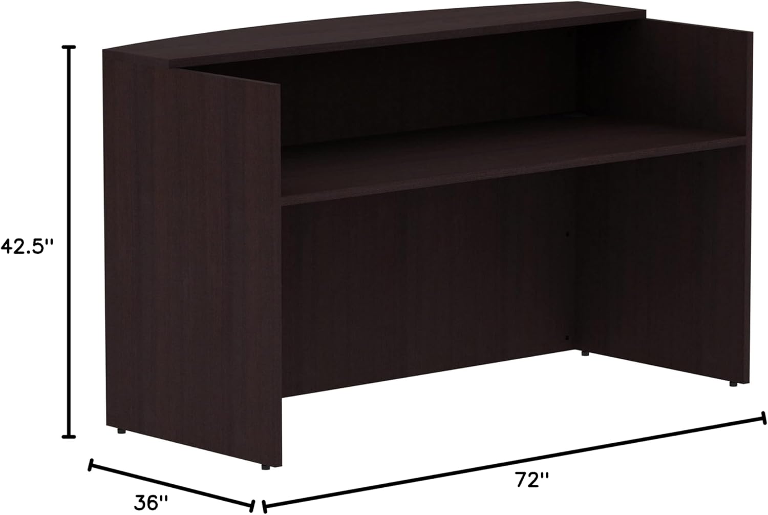 Lorell Espresso Laminate Reception Desk