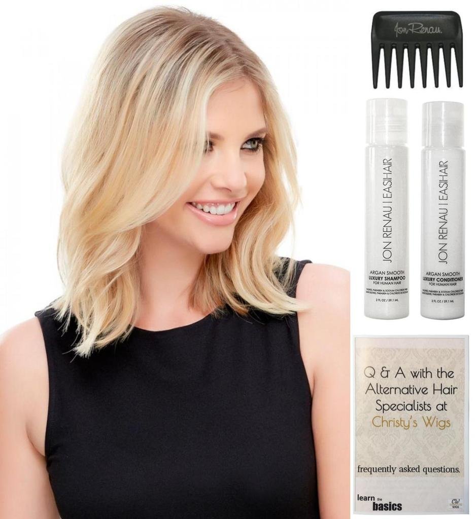 Bundle – 5 Items: easiCrown 12″ HH Exclusive Colors Hairpiece by easiHair, Christy’s Wigs Q & A Booklet, Argan Luxury Shampoo, Conditioner & Wide Tooth Comb Color: 24B18S8