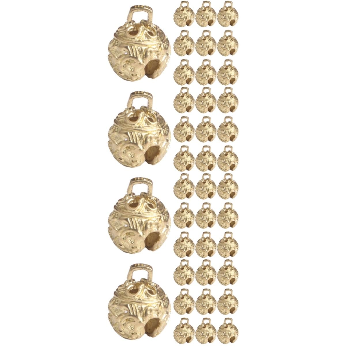 Happyyami 4sets Vintage Craft Bells Hanging Bell Pendants for Keychains Jewelry Making Wind Chimes and Seasonal Decor for All Ages 10pcs*4