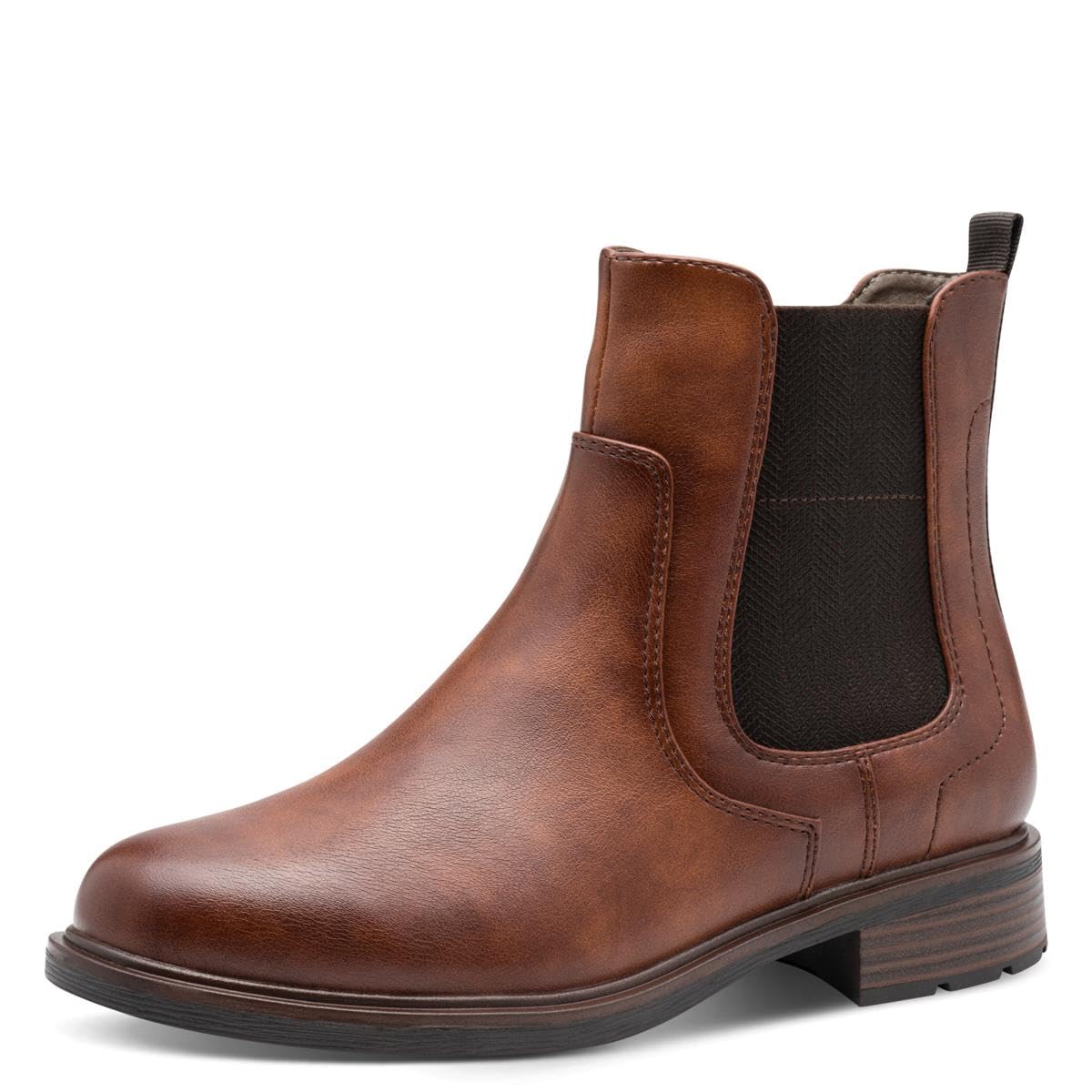 Jana Women’s Ankle Boots Flat with Zip Vegan, Cognac Nappa, 6,5 UK