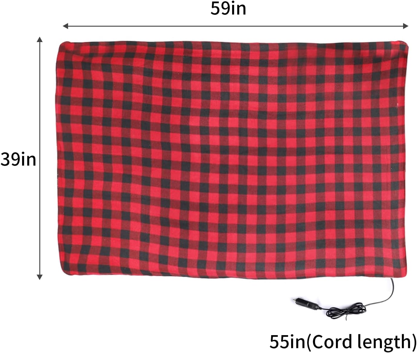 AESRAOU Electric Car Blanket 12 Volt Portable Heated Blanket Warm Travel Blanket for Cold Weather, Road Trip : Automotive