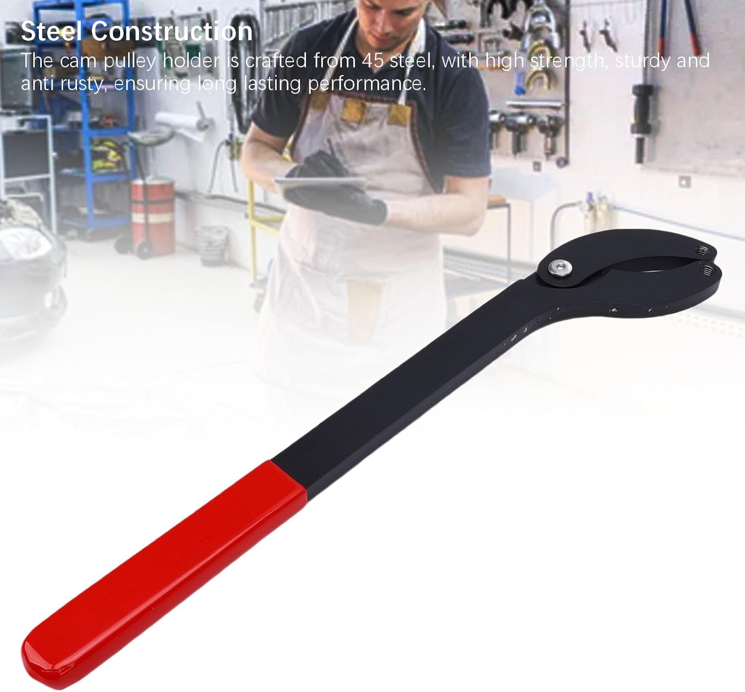 Camshaft Pulley Holder Tool, Adjustable Opening Cam Pulley Removal Tool Steel Cam Sprocket Holding Wrench for Automotive Repair Engine Service